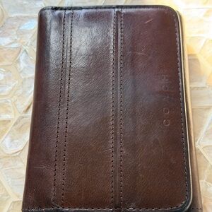 Coach Dark Brown Leather Card Holder